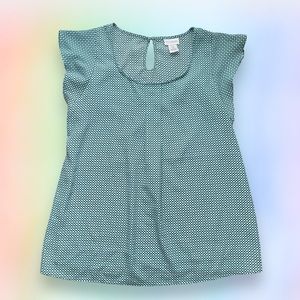 Motherhood Maternity Spring Summer Blouse Medium Blue Green